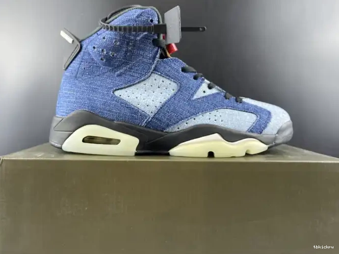 Rep TBK Washed 6 CT5350-401 Air Jordan Denim 0419